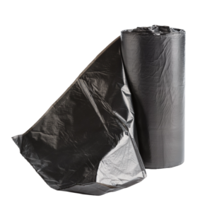 Fábrica de bolsas de plástico; rollo de bolsas de plástico en color negro y transparente